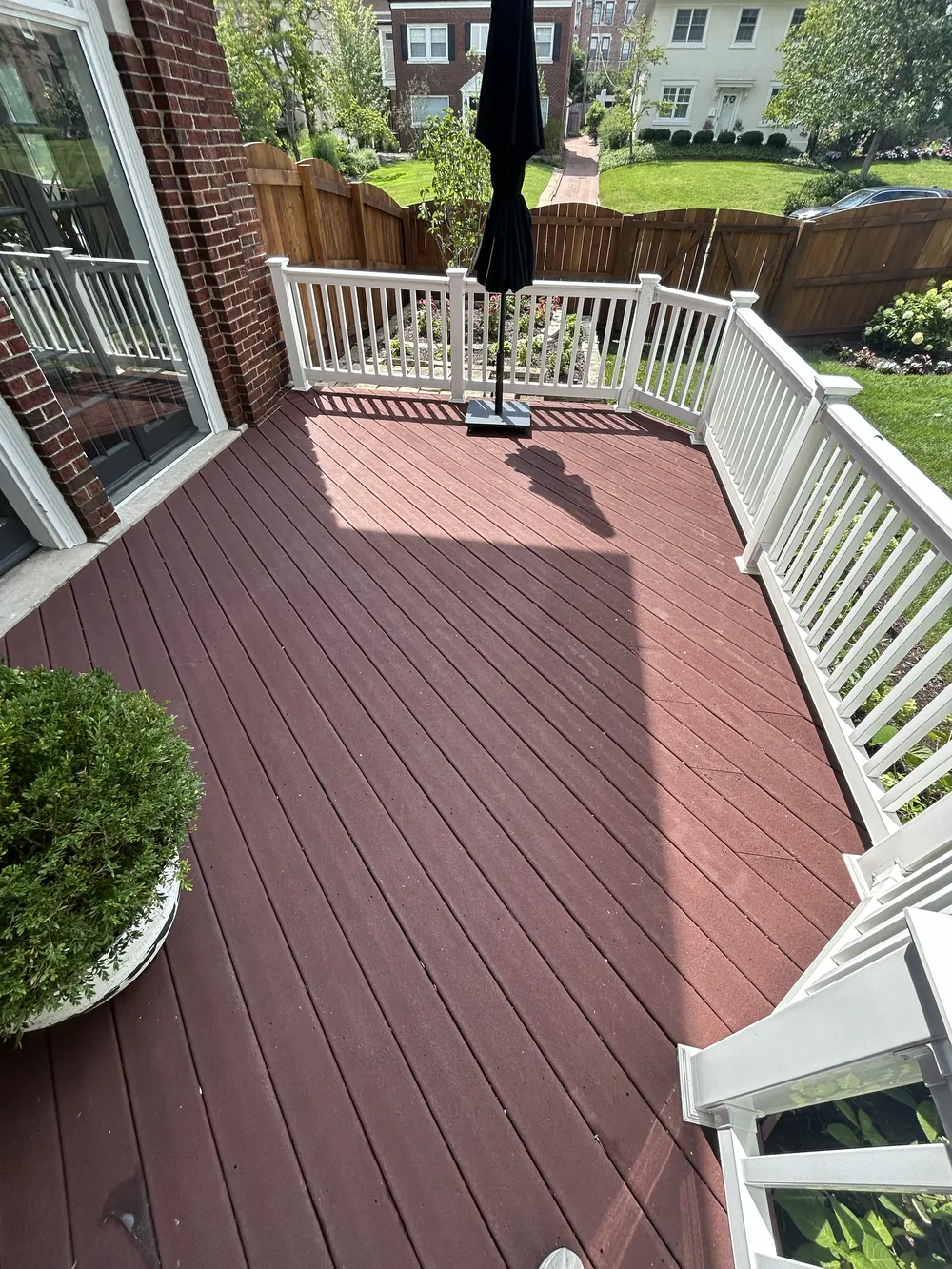 Clean deck after washing